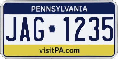 PA license plate JAG1235