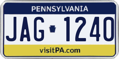 PA license plate JAG1240