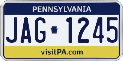 PA license plate JAG1245