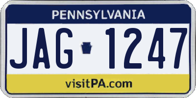 PA license plate JAG1247
