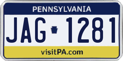 PA license plate JAG1281