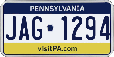 PA license plate JAG1294
