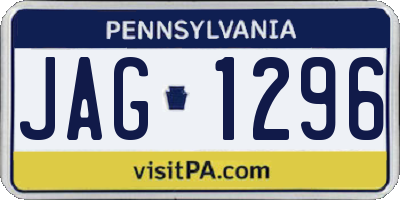 PA license plate JAG1296