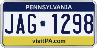 PA license plate JAG1298