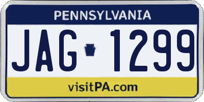 PA license plate JAG1299