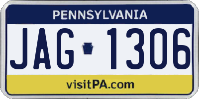 PA license plate JAG1306