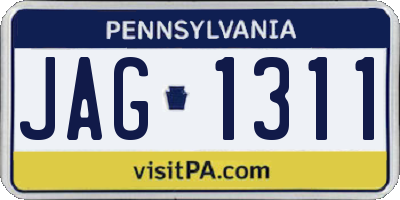 PA license plate JAG1311