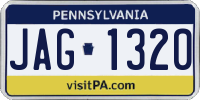 PA license plate JAG1320