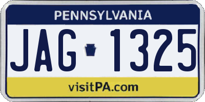 PA license plate JAG1325