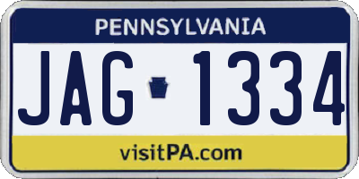 PA license plate JAG1334