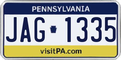PA license plate JAG1335