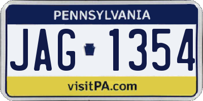 PA license plate JAG1354