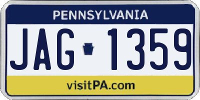 PA license plate JAG1359