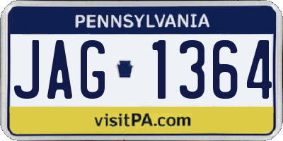 PA license plate JAG1364