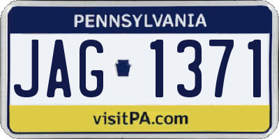 PA license plate JAG1371