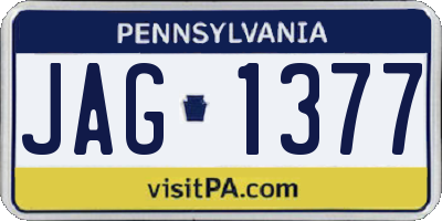 PA license plate JAG1377