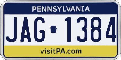 PA license plate JAG1384