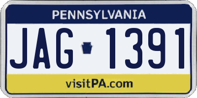 PA license plate JAG1391