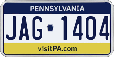 PA license plate JAG1404