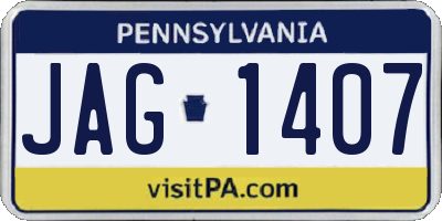 PA license plate JAG1407