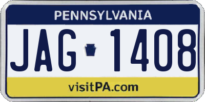 PA license plate JAG1408