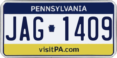 PA license plate JAG1409