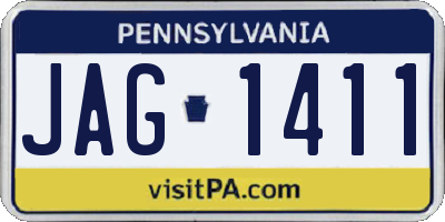 PA license plate JAG1411
