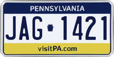 PA license plate JAG1421
