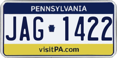 PA license plate JAG1422