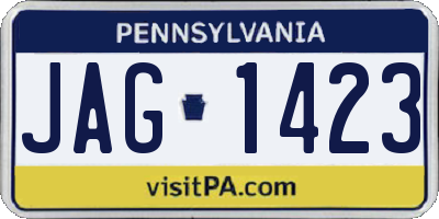 PA license plate JAG1423