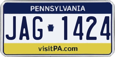 PA license plate JAG1424