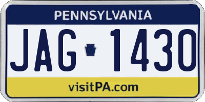 PA license plate JAG1430