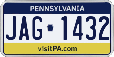PA license plate JAG1432