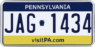 PA license plate JAG1434