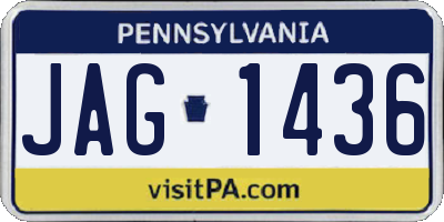 PA license plate JAG1436