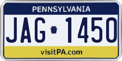PA license plate JAG1450