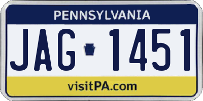 PA license plate JAG1451