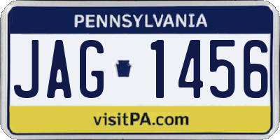 PA license plate JAG1456