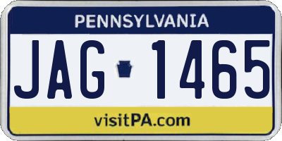 PA license plate JAG1465