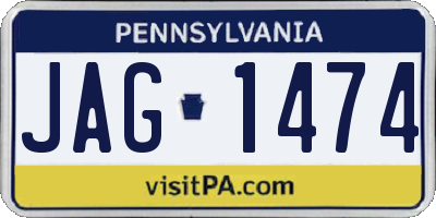 PA license plate JAG1474