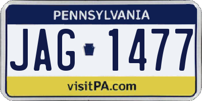 PA license plate JAG1477