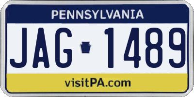 PA license plate JAG1489