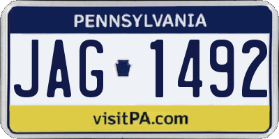 PA license plate JAG1492