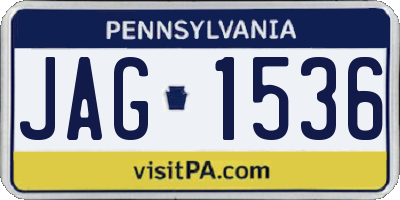 PA license plate JAG1536