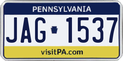 PA license plate JAG1537