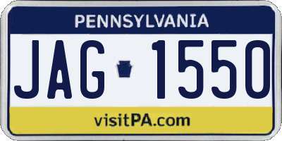 PA license plate JAG1550