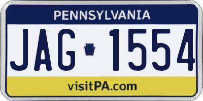 PA license plate JAG1554