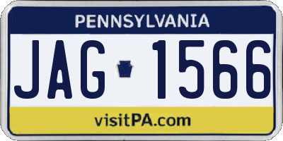 PA license plate JAG1566