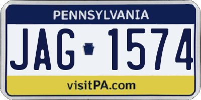 PA license plate JAG1574