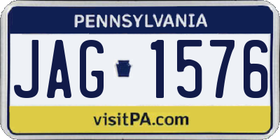 PA license plate JAG1576